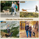 Hands-Free Dog Leash with Waist Belt & Bag – Stretchable Dog Lead for Walking Jogging & Running