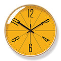 Creative Silent Wall Clock – Yellow Modern Home Décor Stylish & Quiet