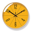 Creative Silent Wall Clock – Yellow Modern Home Décor Stylish & Quiet