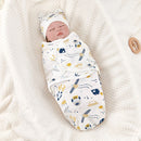 Organic Baby Swaddle Set – Cotton Sleeping Bag and Hat for Newborns