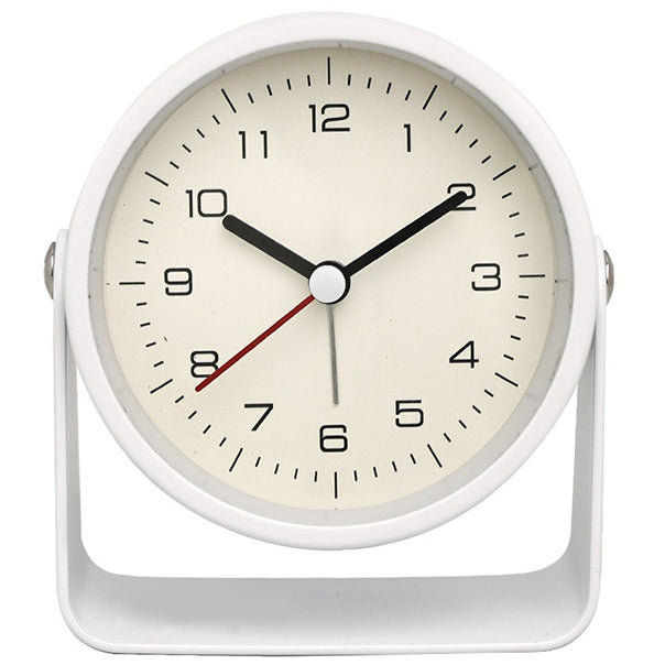 Retro Analog Silent Alarm Clock – 360° Rotating Battery-Operated Sturdy Metal Build