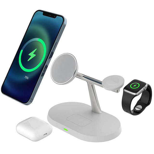 3-in-1 MagSafe Wireless Charger Stand – For iPhone & Apple Watch Series & Airpods