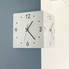Double-Sided Corner Wall Clock with Light – Modern Creative Two-Face Design for Living Room Decor