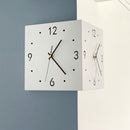 Double-Sided Corner Wall Clock with Light – Modern Creative Two-Face Design for Living Room Decor