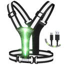 Reflective Running Vest Gear - Rechargeable & High Visibility for Cycling Walking
