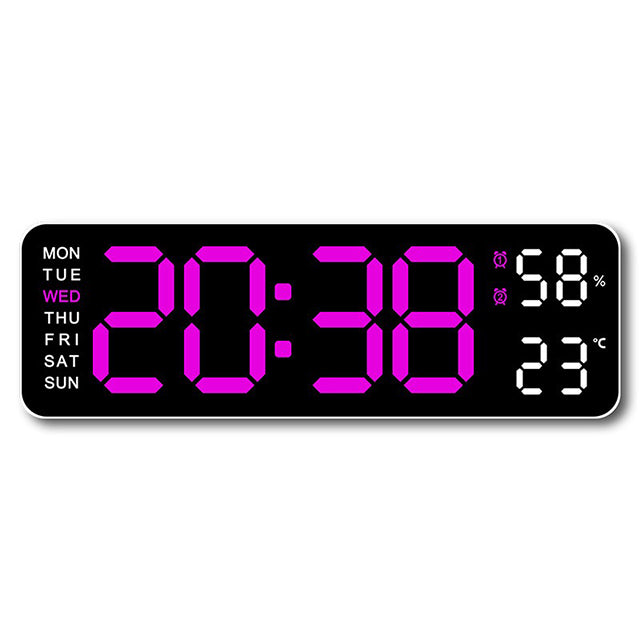 Digital LED Wall Clock 9 inch – Alarm Calendar & Temperature Display for Home or Office