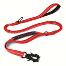 Heavy-Duty Tactical Dog Lead– 1.2–1.8m Shock-Absorbing Bungee with Dual Handles & Metal Clip