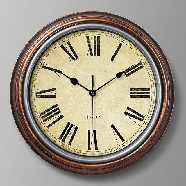 European Classic Vintage Wall Clock – Silent Hanging Design for Kitchen Hallway & Living Room Decor