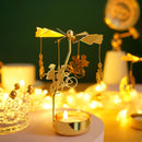Pack of 2 Metal Rotary Candle Holder – Spinning Tea Light Carousel Candlestick