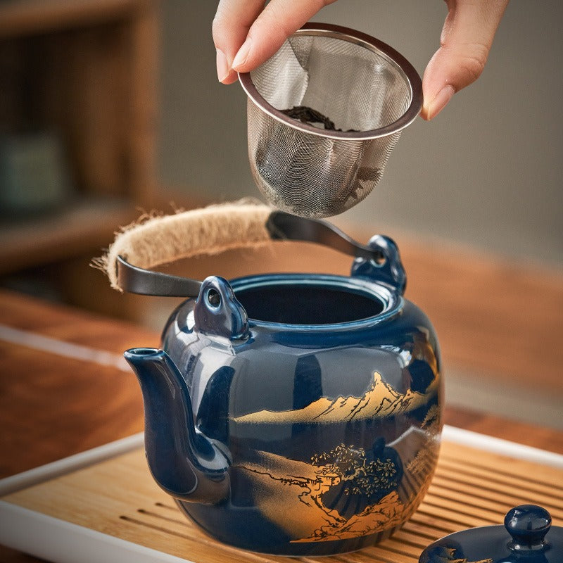 Japanese Style Ceramic Handle Tea Set