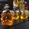 Whiskey Decanter Set with 2 Glasses – Transparent Carafe for Scotch Bourbon Vodka & More