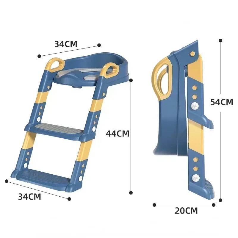 Children's Folding Toilet Training Seat with Ladder – Adjustable Step Stool for Boys & Girls