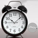 Twin Bell Alarm Clock 6 Inch – Rechargeable Silent Tick Battery Powered for Heavy Sleepers