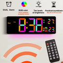 Digital Wall Clock RGB 16" – Large Display Remote Auto Dimmer Date & Temp