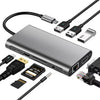 USB-C Docking Station 10-in-1 – Dual Monitor HDMI VGA RJ45 Ethernet USB Ports