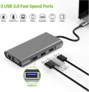 USB-C Docking Station 10-in-1 – Dual Monitor HDMI VGA RJ45 Ethernet USB Ports