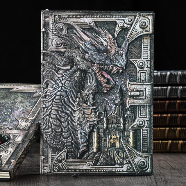 Dungeons and Dragons Journal – 400 Page Leather Notebook with 3D Dragon Design