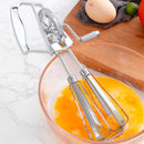 Manual Hand Crank Egg Beater – Stainless Steel Whisk with Ergonomic Handle