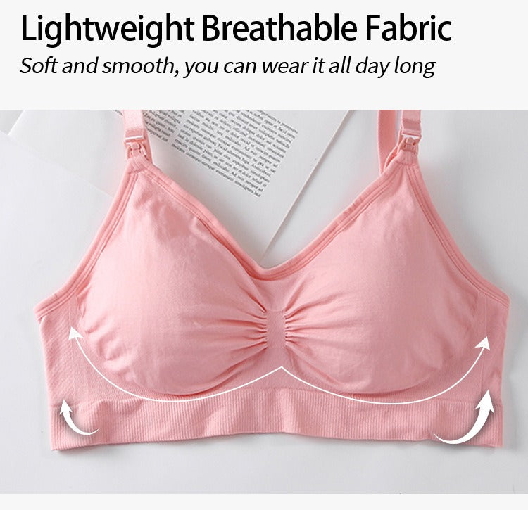 High-Quality Maternity Nursing Bra – 3 Pack Seamless Cotton Push-Up Breastfeeding Bra