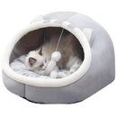 Cat Bed with Ball Cushion – Portable Warm Basket for Kittens Cat Ear Design