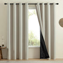 Full Blackout Thermal Curtains – Insulated Grommet Panels for Noise Reduction and Light Blocking