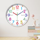 Children’s Silent Wall Clock – 24-Hour Easy Time Learning 10 Inch Ideal for Bedroom or Classroom