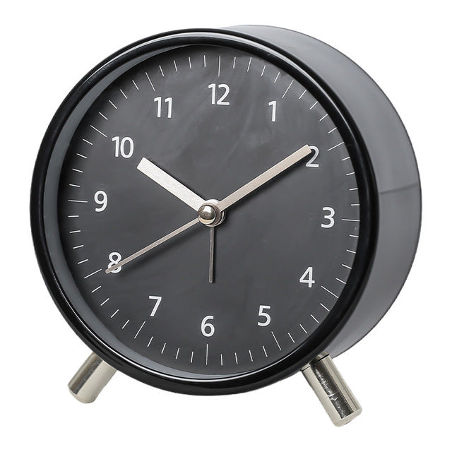 Silent Analog Alarm Clock – Battery Operated Non-Ticking with Light Classic Metal Design for Bedroom