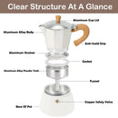 Moka Coffee Pot – Stovetop Espresso Maker for Home Office & Outdoor Use