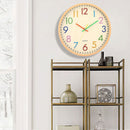 Colorful Silent 12 " Wall Clock – Kids Room Battery Operated Vintage Style