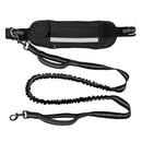 Hands-Free Dog Leash with Waist Belt & Bag – Stretchable Dog Lead for Walking Jogging & Running