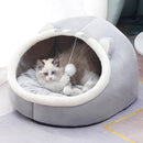 Cat Bed with Ball Cushion – Portable Warm Basket for Kittens Cat Ear Design