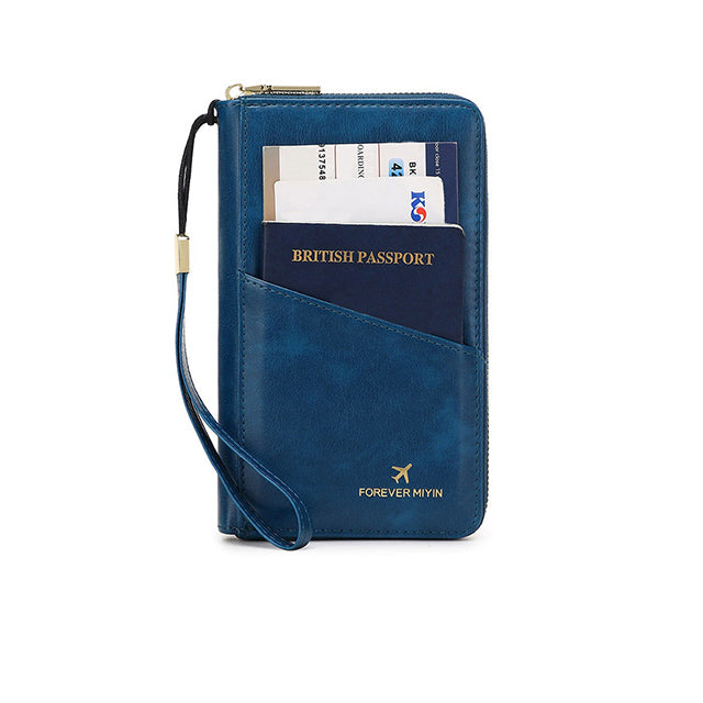 RFID-Blocking Passport Holder – Slim Travel Wallet with  Strap for Security On-the-Go