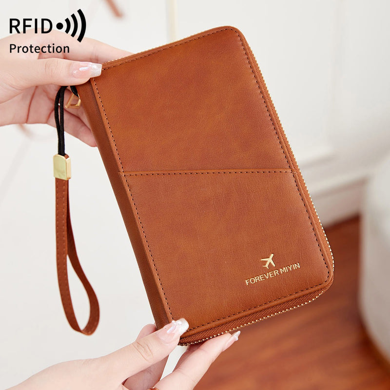 RFID-Blocking Passport Holder – Slim Travel Wallet with  Strap for Security On-the-Go
