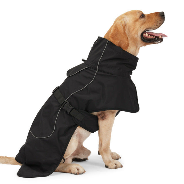 Waterproof Dog Coat – Fleece-Lined Winter Jacket with Reflective Straps & Harness Hole