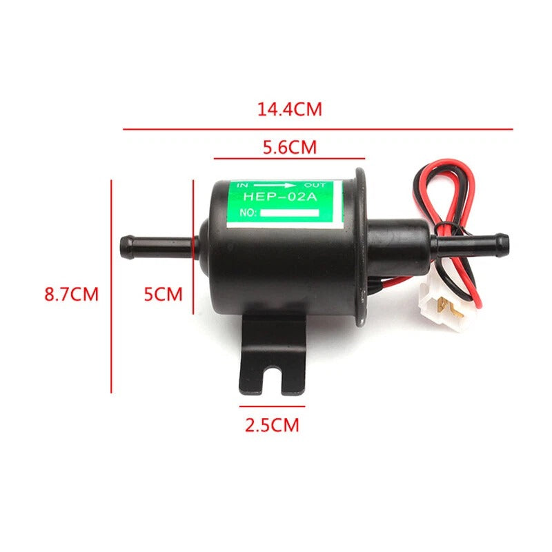 Fuel Pump HEP-02A 12V – Universal Electric Inline Pump for Petrol & Diesel Cars and Motorcycles