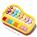 2-in-1 Xylophone & Piano – 8 Keys with Hammer and Song Cards for Kids