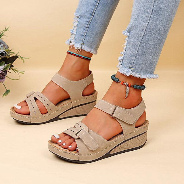 Women’s Summer Wedge Sandals – Elegant Orthopedic Platform Medium Heel