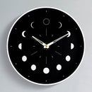 Glow-in-the-Dark Moon Phase Silent Wall Clock – Easy Install Living Room Wall Decor