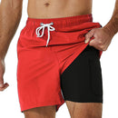 Swimming Shorts - 2-in-1 Breathable Quick Dry Shorts with Compression Lining