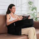 Memory Foam Bed Rest Reading Pillow – Soft Supportive Armrest with Side Pocket
