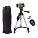 Camera Tripod Stand with Phone Holder & Bluetooth Remote – 4 Height Setting Compatible with IOS and Android