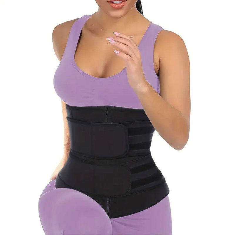 Neoprene Waist Trainer Corset – Sweat Belt for Women Workout Compression & Back Support
