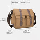 Vintage Canvas Messenger Bag – 16" Laptop Shoulder Bag for Work School & Travel