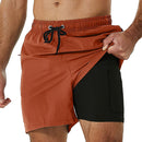 Swimming Shorts - 2-in-1 Breathable Quick Dry Shorts with Compression Lining