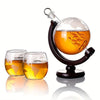 Globe Whiskey Decanter Set – 850ml Handcrafted Glass with 2 Globe Glasses