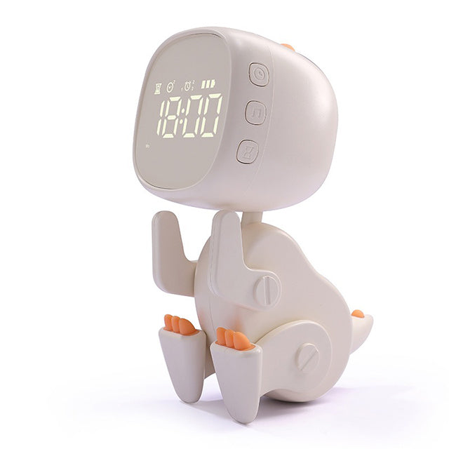 Dinosaur Kids Alarm Clock – Rechargeable with Night Light Snooze & 6 Alarms