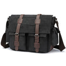 Vintage Canvas Messenger Bag – 16" Laptop Shoulder Bag for Work School & Travel