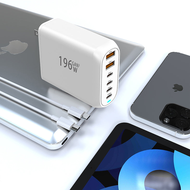 196W USB Charger – 4 USB-C & 2 USB-A Fast Charging Station for Phone & Laptop