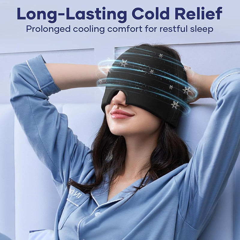 Hot and Cold Migraine Relief  – Head Mask Gel Pack for Headache Swelling Eye Relief