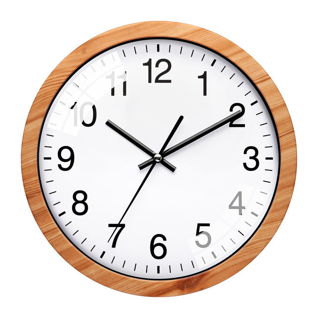 Retro 12" Silent Wooden Wall Clock – Retro Non-Ticking for Living Room Bedroom Kitchen